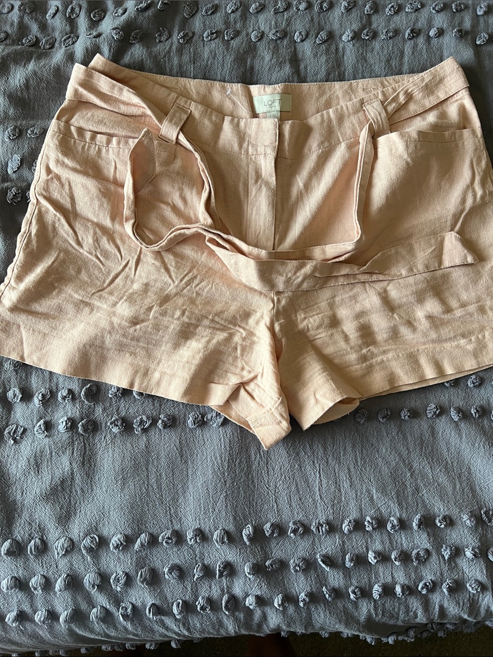 Loft Women’s Light Pink Linen Blend Tie-Waist Shorts